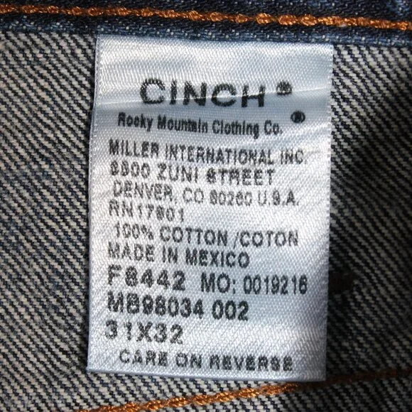 Cinch Jeans Men's 31x32 Silver Label Slim Fit Straight Leg Medium Wash Cowboy - Picture 14 of 15
